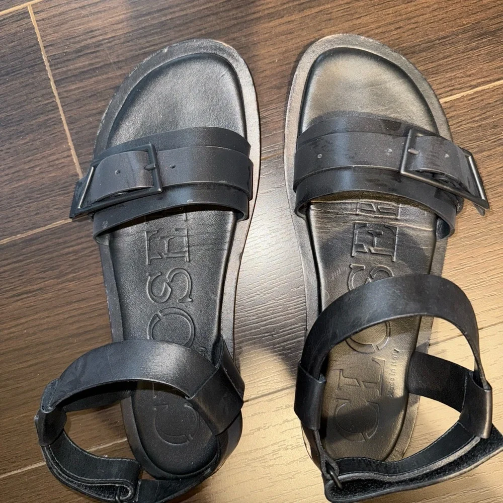 CLOSED - Black Strappy Sandals with Buckle
